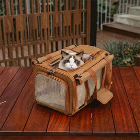 Sac de transport pour chat portable, respirant, à grande capacité, extensible et multifonctionnel Approuvé par les compagnies aériennes