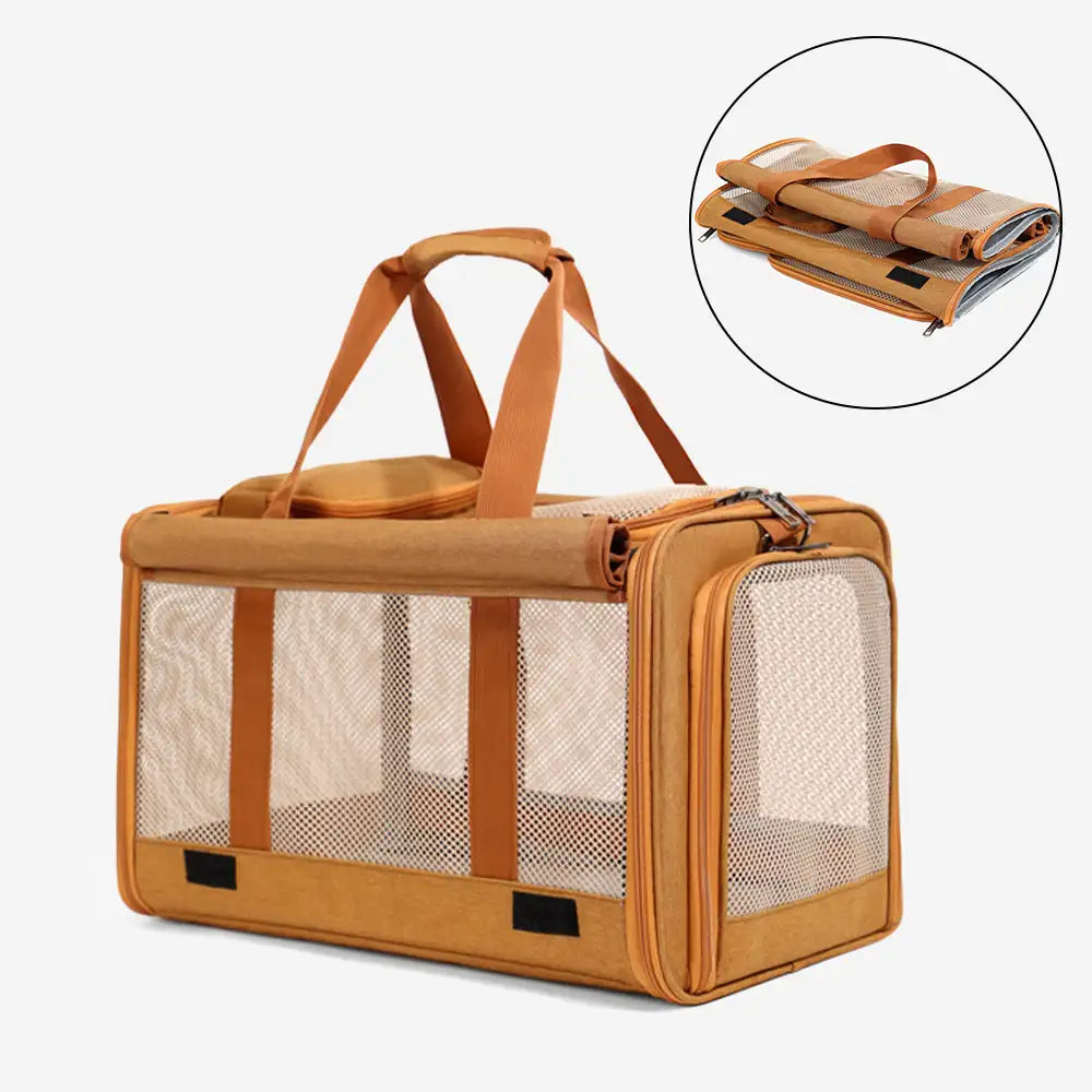 Sac de transport pour chat portable, respirant, à grande capacité, extensible et multifonctionnel Approuvé par les compagnies aériennes