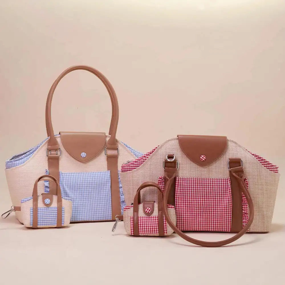 Sac de transport pour animaux de compagnie en toile synthétique imperméable avec distributeur de sacs à excréments