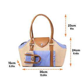 Sac de transport pour animaux de compagnie en toile synthétique imperméable avec distributeur de sacs à excréments