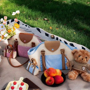 Sac de transport pour animaux de compagnie en toile synthétique imperméable avec distributeur de sacs à excréments