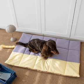 Matelas pour chien pliable, portable et réversible, résistant à l'eau, pour les voyages et le camping en extérieur.