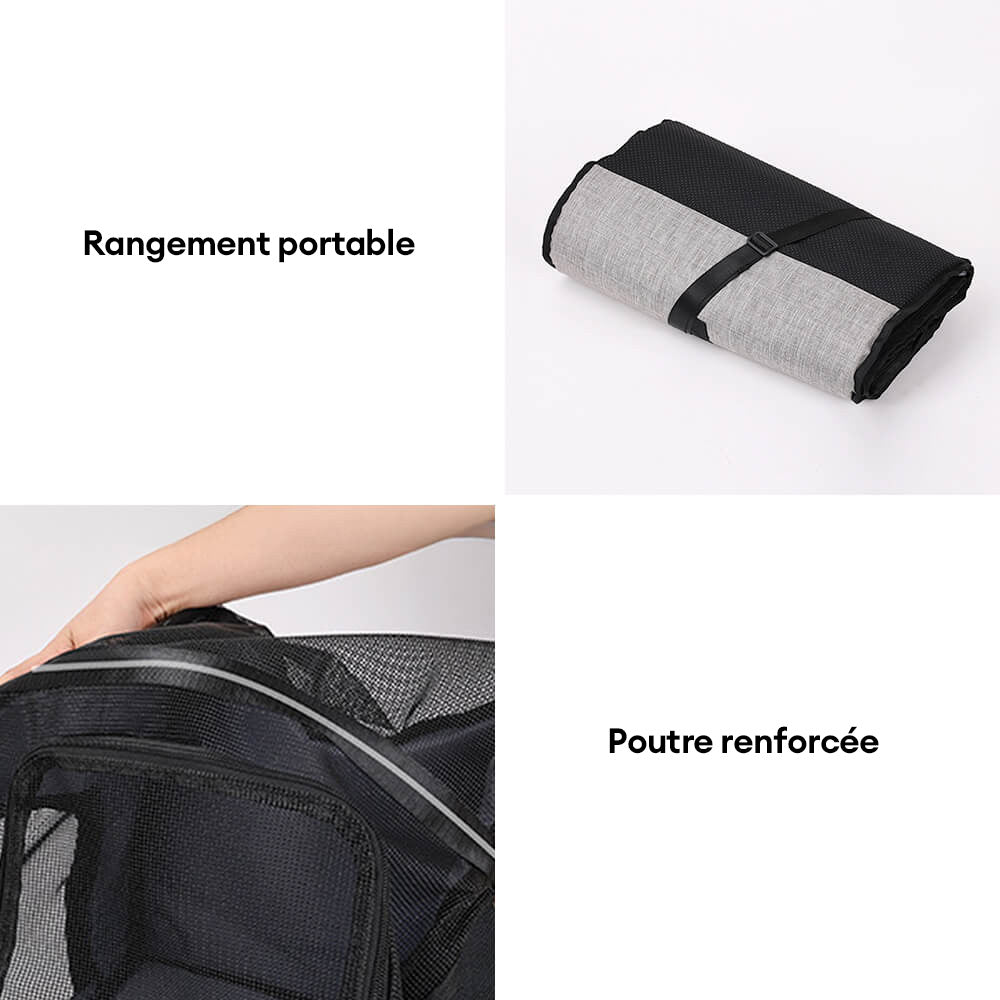 Siège auto et sac de transport pliable pour chien et chat portable et respirant adapté aux voyages