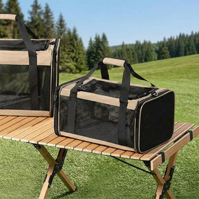 Sac de transport pour chat portable, extensible et respirant pour les voyages et le vétérinaire.