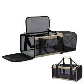 Sac de transport pour chat portable, extensible et respirant pour les voyages et le vétérinaire.