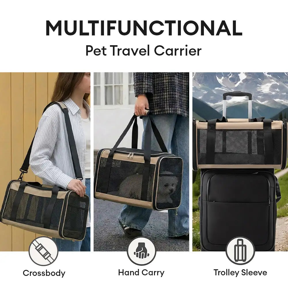 Sac de transport pour chat portable, extensible et respirant pour les voyages et le vétérinaire.