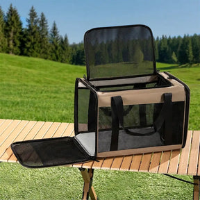 Sac de transport pour chat portable, extensible et respirant pour les voyages et le vétérinaire.