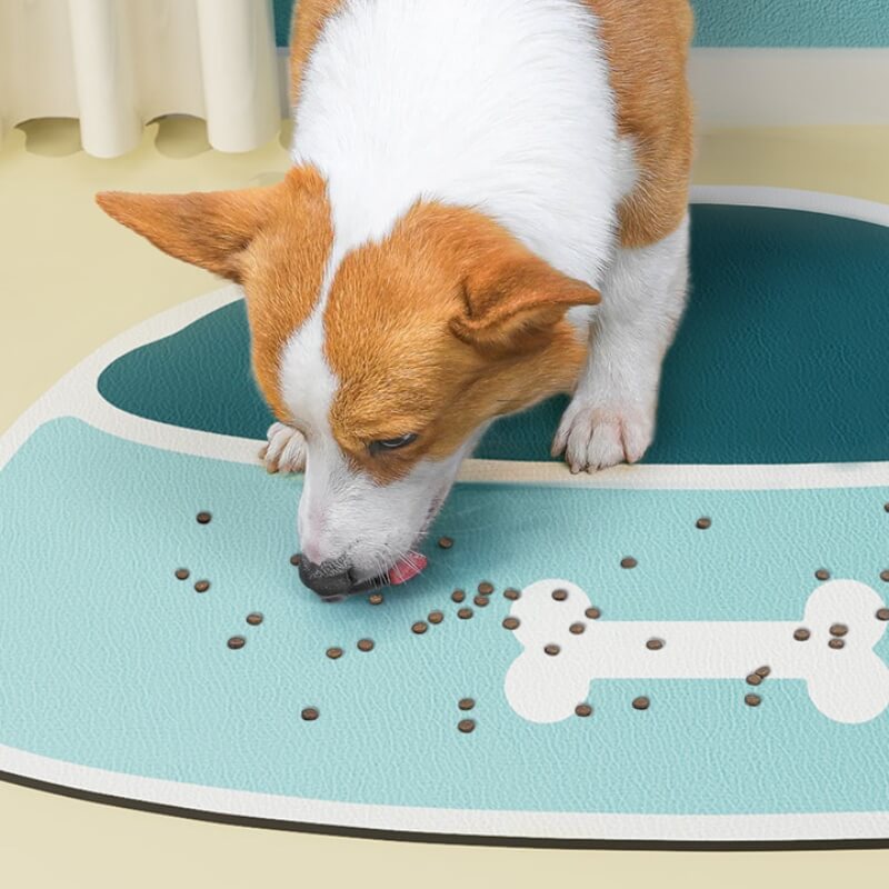 Tapis d'Alimentation pour Animaux Absorbant et Antidérapant à Séchage Rapide