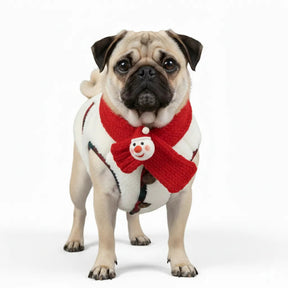 Veste d'hiver à carreaux pour chien avec écharpe festive et confortable pour les fêtes