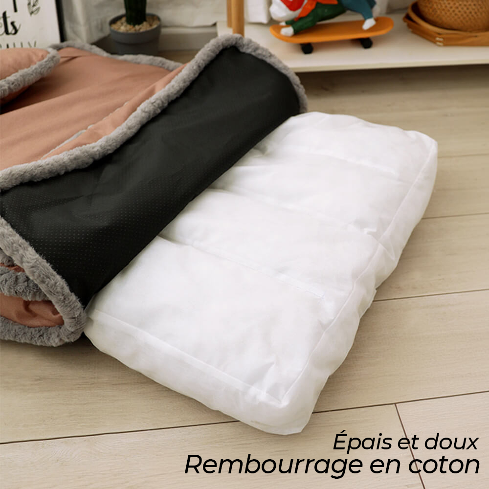 Lit pour chien en simili cuir rétro luxueux avec coussin