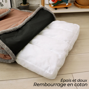 Lit pour chien en simili cuir rétro luxueux avec coussin