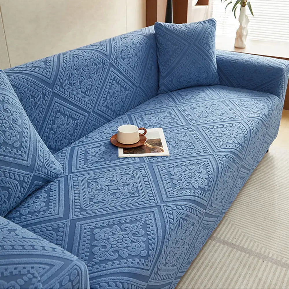Housse de canapé extensible magique en jacquard rétro à motifs, protection intégrale.