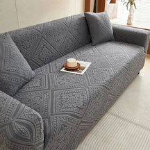 Housse de canapé extensible magique en jacquard rétro à motifs, protection intégrale.