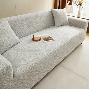 Housse de canapé extensible magique en jacquard rétro à motifs, protection intégrale.