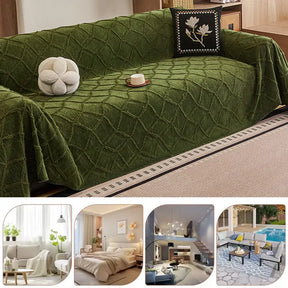 Housse de canapé en chenille jacquard rétro jungle anti-rayures Jeté de canapé