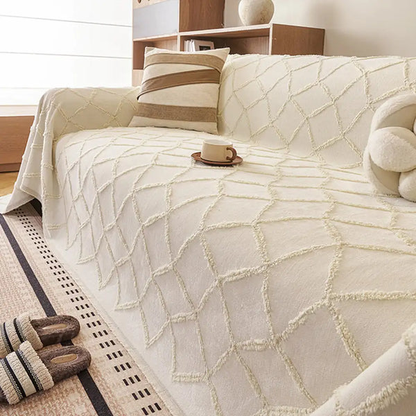 Housse de canapé en chenille jacquard rétro jungle anti-rayures Jeté de canapé