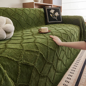 Housse de canapé en chenille jacquard rétro jungle anti-rayures Jeté de canapé