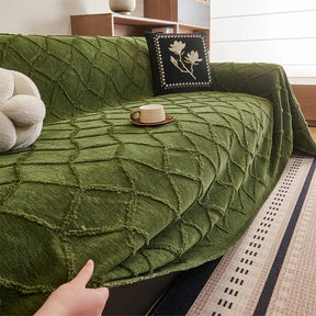 Housse de canapé en chenille jacquard rétro jungle anti-rayures Jeté de canapé