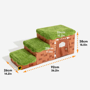 Escalier pliable pour animaux de compagnie fait main avec rangement - Blocky PawGame