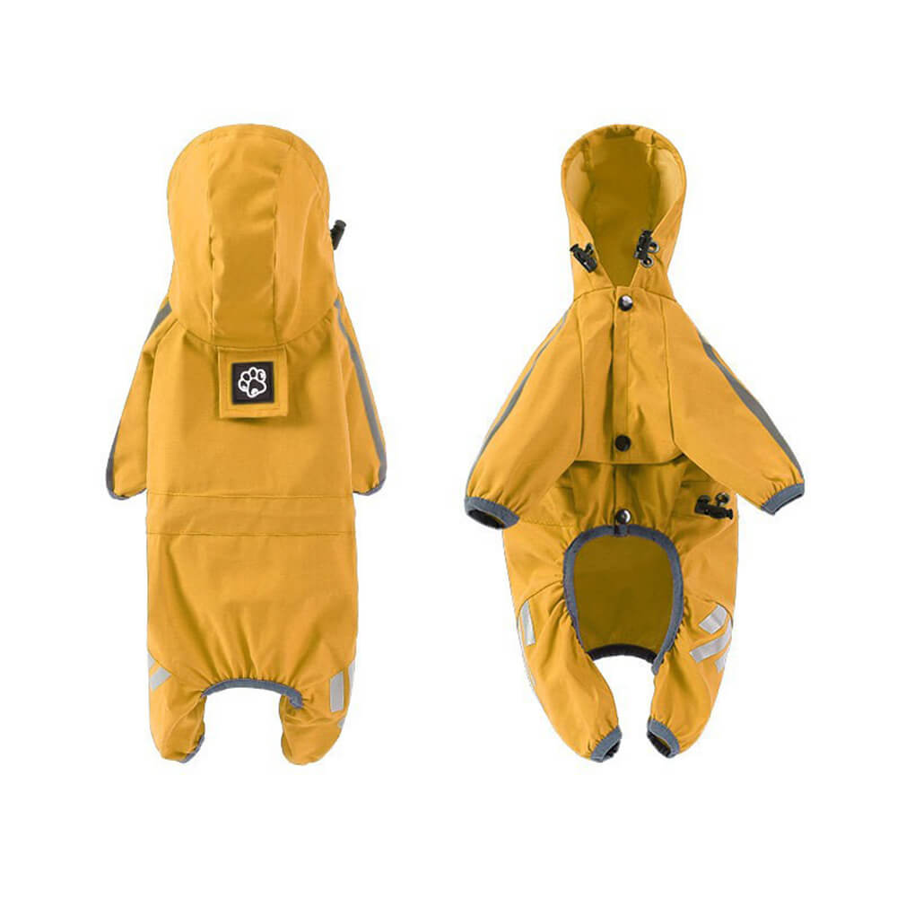 Imperméable Réglable pour Chien avec Capuche et Bande Réfléchissante