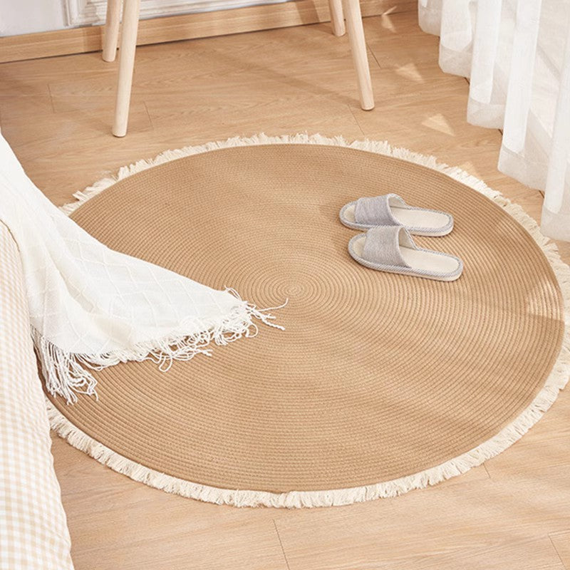 Tapis en jute tissé à la main style nordique durable avec franges pour chat
