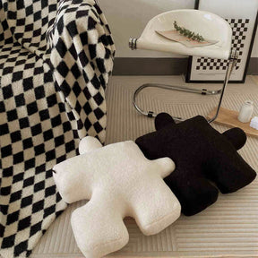 Coussin de siège de canapé en peluche puzzle créatif