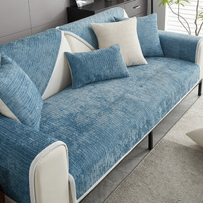 Housse de canapé sectionnelle en tissu chenille simple, étanche, antimicrobien et anti-rayures.