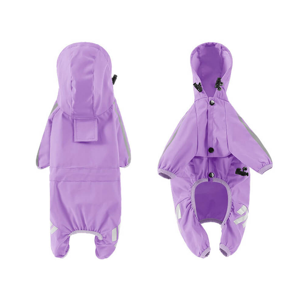 Imperméable Réglable pour Chien avec Capuche et Bande Réfléchissante