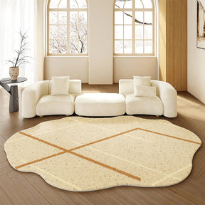 Tapis d'intérieur en fausse fourrure de forme irrégulière et doux