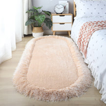 Tapis Shaggy Épais Ovale Fluffy pour Salon et Chevet