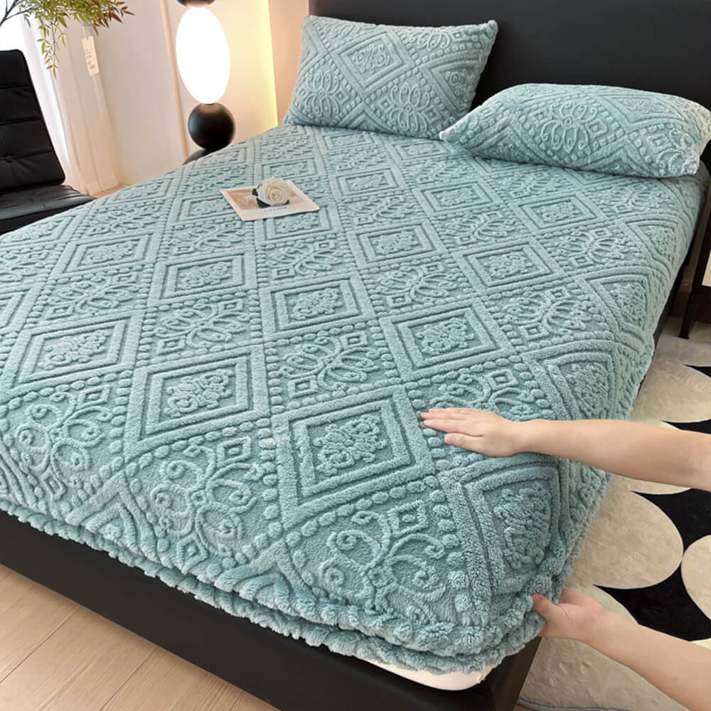 Housse de matelas en velours de lait chaud gaufré de style baroque