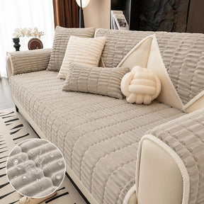 Housse de canapé en flanelle imperméable et confortable, protection antidérapante.