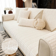 Housse de canapé en flanelle imperméable et confortable, protection antidérapante.