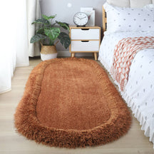 Tapis Shaggy Épais Ovale Fluffy pour Salon et Chevet