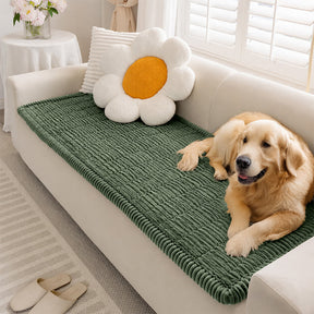 Tapis pour animaux en flanelle douce imperméable, respirant, anti-dérapant pour canapé.