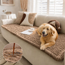 Tapis pour animaux en flanelle douce imperméable, respirant, anti-dérapant pour canapé.