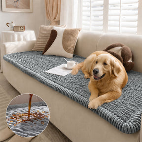 Tapis pour animaux en flanelle douce imperméable, respirant, anti-dérapant pour canapé.