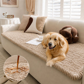 Tapis pour animaux en flanelle douce imperméable, respirant, anti-dérapant pour canapé.