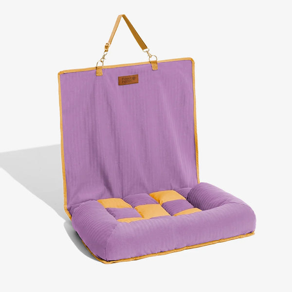 Coussin de voyage pour la sécurité arrière de siège unique pour chien de grande taille – Lit de voiture style échiquier