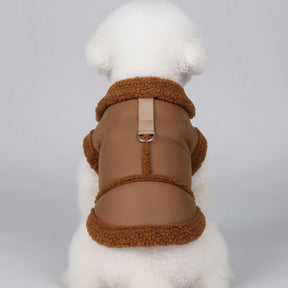Veste pour chien en peau de mouton chaude et élégante pour l'hiver