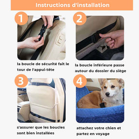 Siège de voiture amovible pour chien sécurité voyage