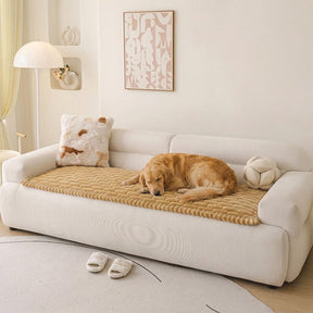 Tapis pour chien matelassé à motif de brique souple, couverture de canapé antidérapante
