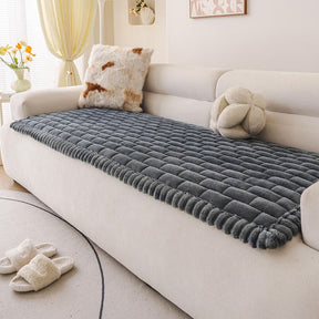 Tapis pour chien matelassé à motif de brique souple, couverture de canapé antidérapante