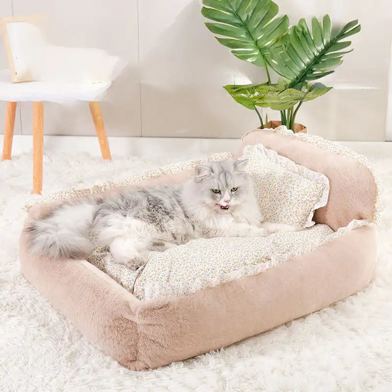 Lit pour petit chien doux moelleux chic lavable