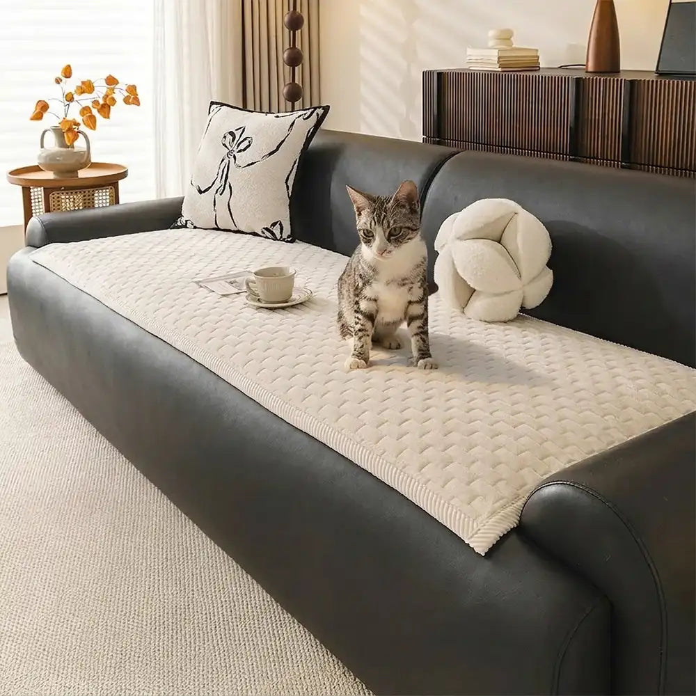 Tapis pour animaux en peluche douce, résistant aux griffures, housse de canapé antidérapante