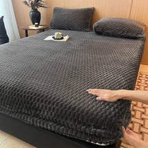 Housse de matelas en peluche douce et conviviale pour la peau, ensemble de draps-housses.