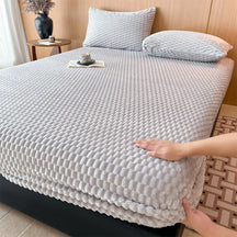 Housse de matelas en peluche douce et conviviale pour la peau, ensemble de draps-housses.