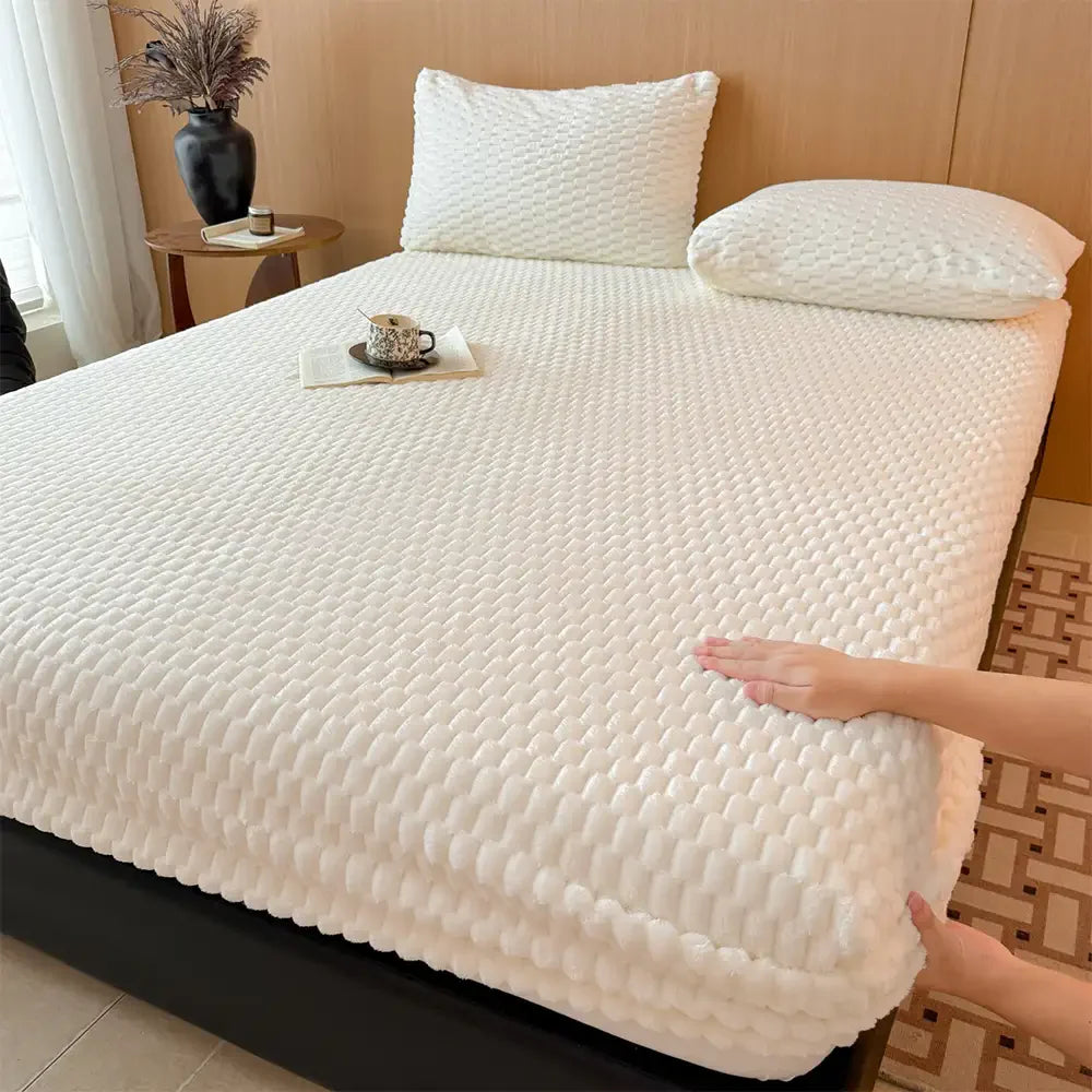 Housse de matelas en peluche douce et conviviale pour la peau, ensemble de draps-housses.