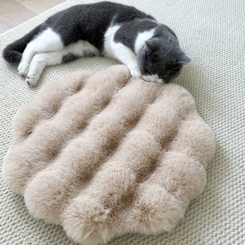 Tapis de couchage rond en peluche douce et chaude pour animaux de compagnie