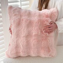 Coussin de canapé réversible en peluche douce